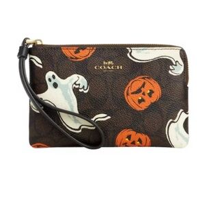 Coach Halloween Wristlet with Ghost and Pumpkin Design